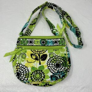 Vera Bradley Limes Up Hipster Crossbody Bag Purse Magnetic Fold Over EUC